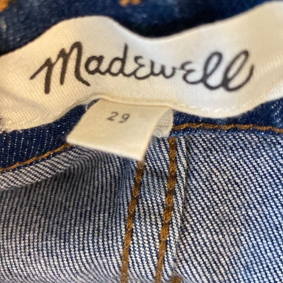 Madewell Stretch Step Hem Straight Frayed Denim Mini Skirt - 29 - Picture 12 of 16